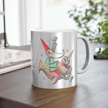 Load image into Gallery viewer, Metallic Gnome & Narwhal Mug (Silver / Gold)