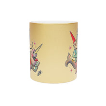 Load image into Gallery viewer, Metallic Gnome & Narwhal Mug (Silver / Gold)