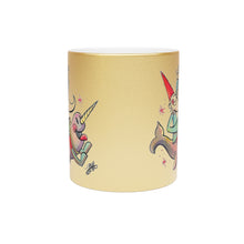 Load image into Gallery viewer, Metallic Gnome &amp; Narwhal Mug (Silver / Gold)
