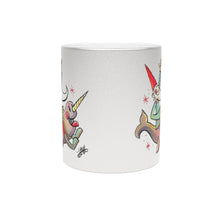 Load image into Gallery viewer, Metallic Gnome &amp; Narwhal Mug (Silver / Gold)
